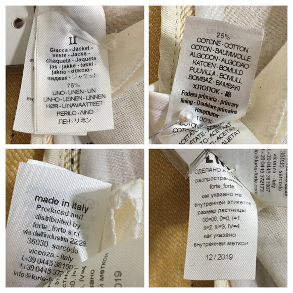 Forte Forte NWT Womens 2 Sand Yellow Pinstripe Linen Cotton Blend Blazer Jacket - Picture 12 of 16